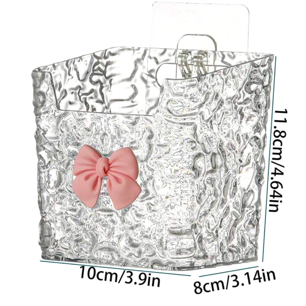 NIB 1pc wall mounted storage container with pink bow